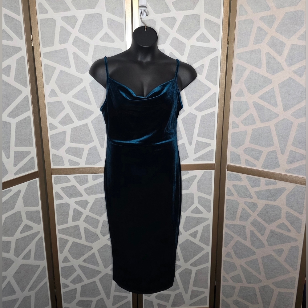 Shein Curve Blue Velvet Dress | Size 0XL
